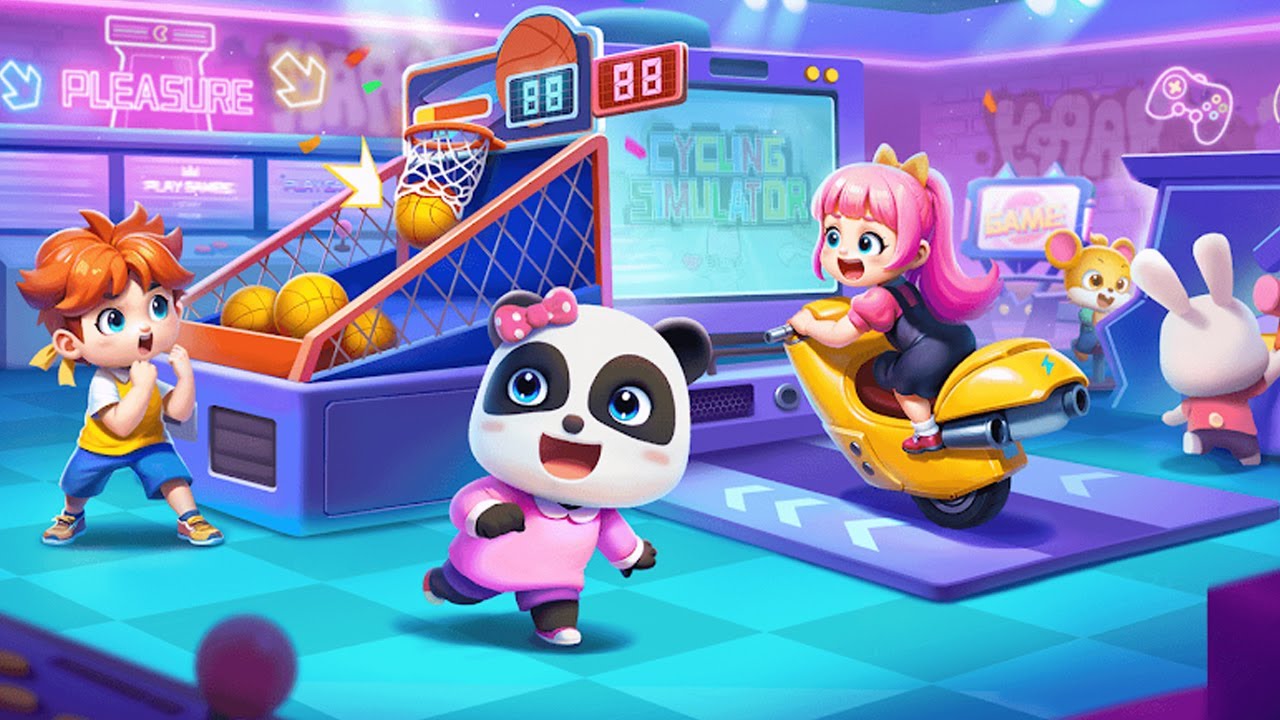 Little Panda's Town: Mall - Join The Video Arcade Carnaval with Kiki - Babybus Games