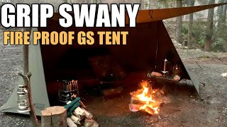 【GRIP SWANY パップテント】開封設営＆ソロキャンプ【グリップスワニー FIREPROOF GS TENT】