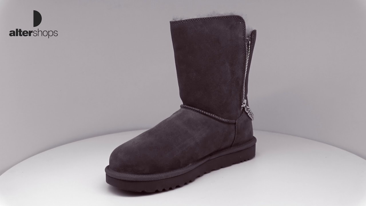 ugg classic short sparkle zip black