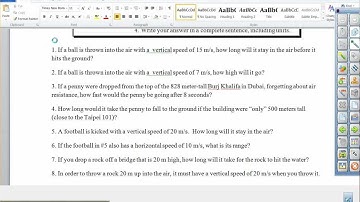 Projectile Problem examples 1 and 2