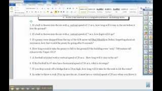 Projectile Problem examples 1 and 2