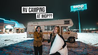 Overnight RV Camping… in an IHOP Parking Lot??… IN WINTER??