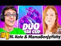 I played a duo cash cup but with benjyfishys mom shes a pro