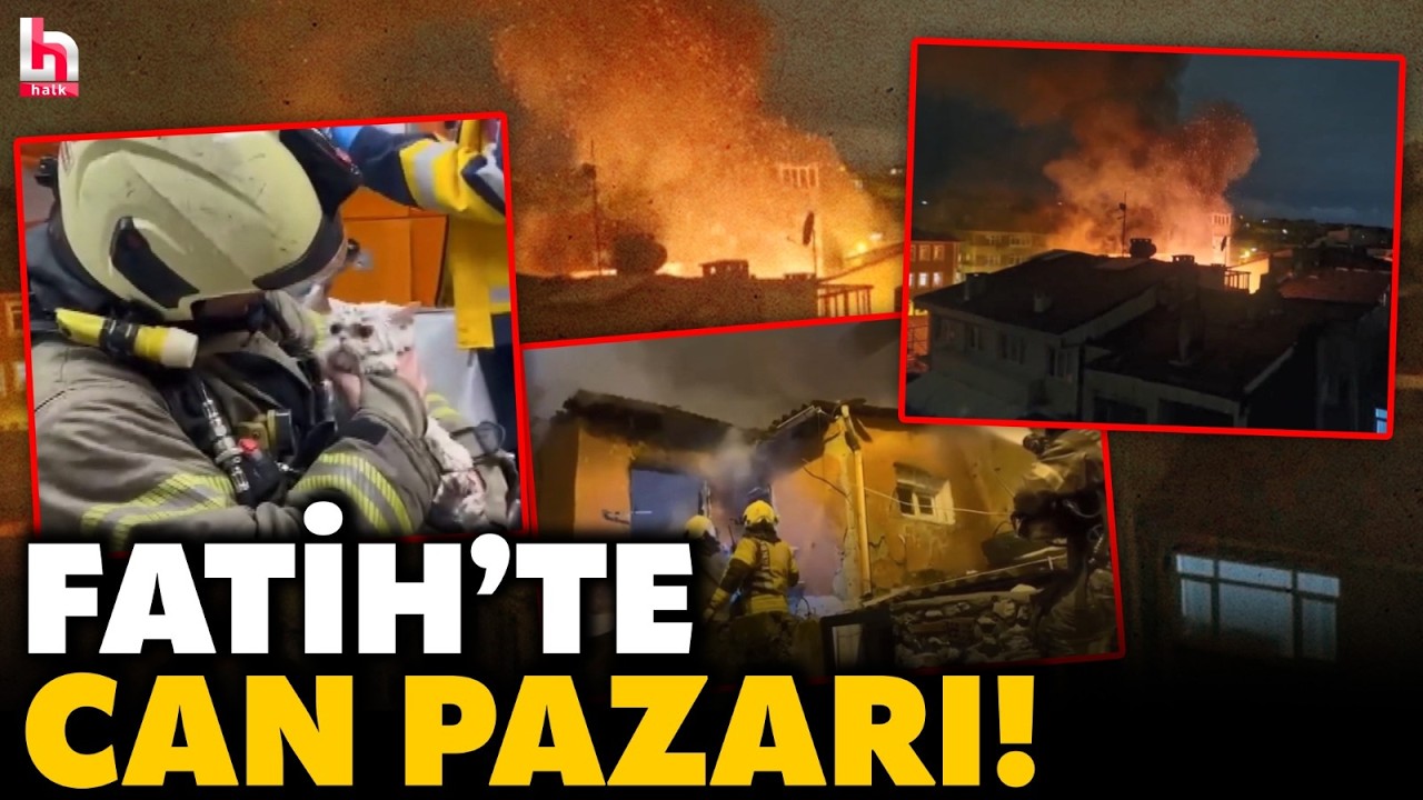 Fatih'te bina cayır cayır yandı! Alevler mahalleyi ayağa kaldırdı! İşte o korku dolu anlar...