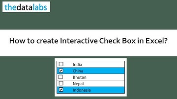 Creating Interactive Check Box in Excel