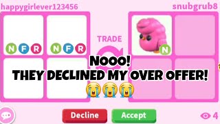 😱😭Nooo! Can't Believe They DECLINED My VERY OVER OFFER For *NEW* NEON CANDYFLOSS CHICK In Adopt Me!😭