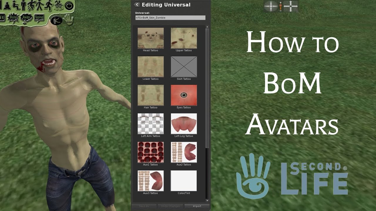 How to make a BoM Avatar in Second Life - YouTube