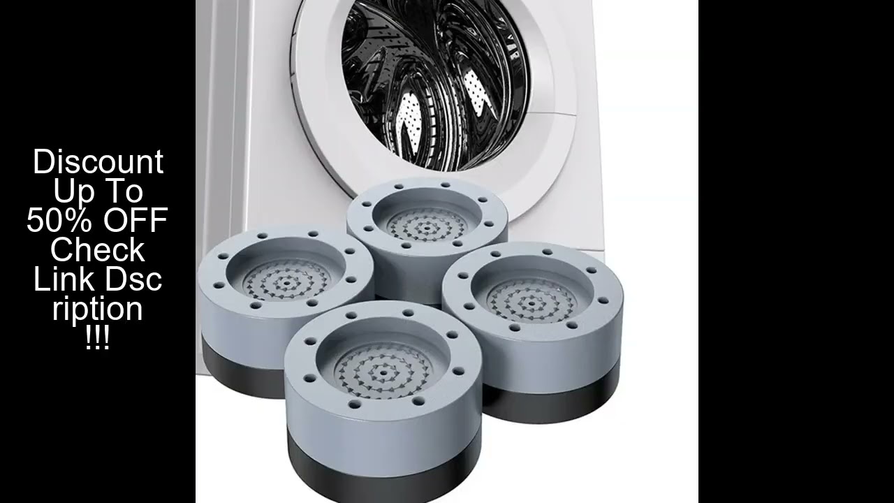 4Pcs Anti Vibration Feet Pads Rubber Legs Slipstop Silent Skid Raiser Mat for Washing Machine Suppor