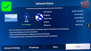 Fix SAMSUNG TV connected to the wireless network but not to the internet screenshot 3