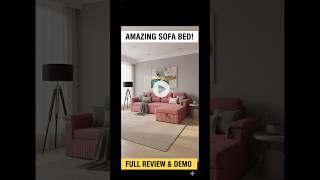 Hidden Guest Bed #livingroomdesign #luxuryinterior #spacesaving #convertiblesofa #shorts
