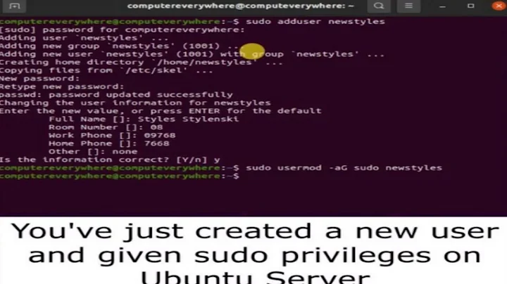 How to create a new user with admin privileges on Linux
