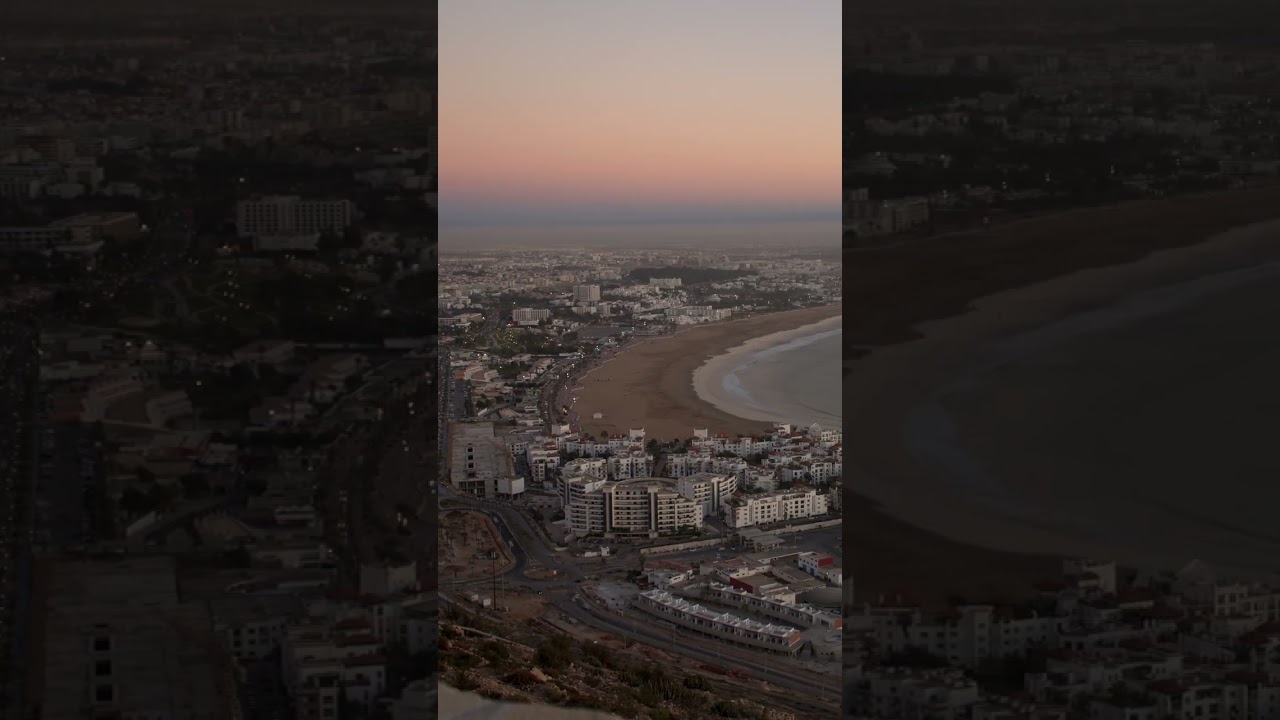 Панорама города Агадир, побережье Атлантического океана. 