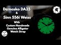 DAMASKO DA35 Black Case &amp; Sinn 556i Weiss (White Dial) with Handmade Alligator Leather Strap!
