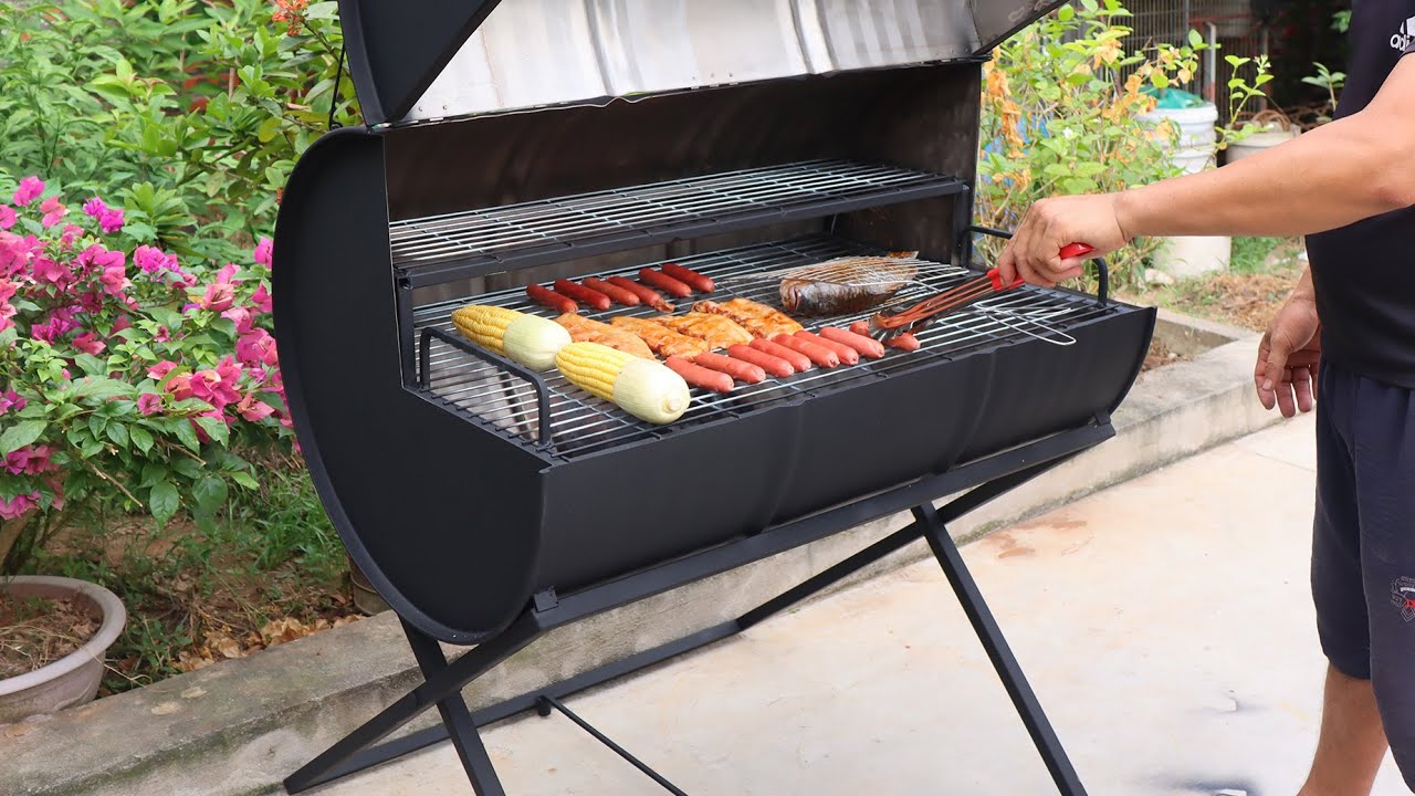 How to make a BBQ grill with iron drums 