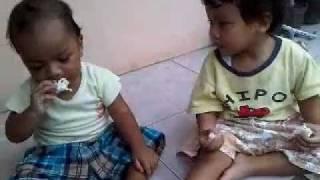 two little babies having fun with a little accident.3GP