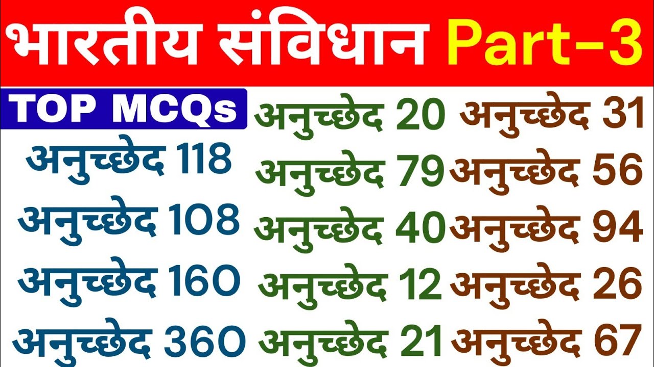 Top 30 MCQ On Indian Constitution Articles|| Political Science MCQ || GK MCQ quiz | Polity Trick 