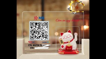 Bảng Quét mã QR CODE in theo yêu cầu, để bàn đựng mèo thần tài vẫy tay chất liệu mica bền đẹp