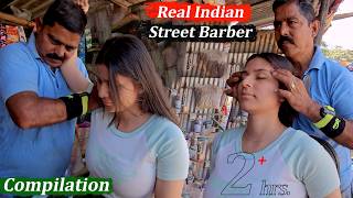 Real Indian Street Barber Compilation-04 Intense Acupressure Head Massage Asmr