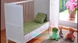 -[ FREE UK Delivery ? White Solid Wood Baby Cot Bed & Deluxe Foam Mattress Converts into a Juni