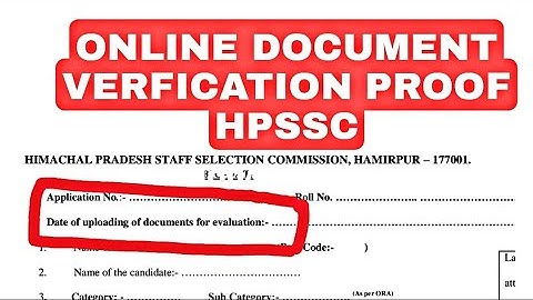 HPSSC Online Document Verification Update
