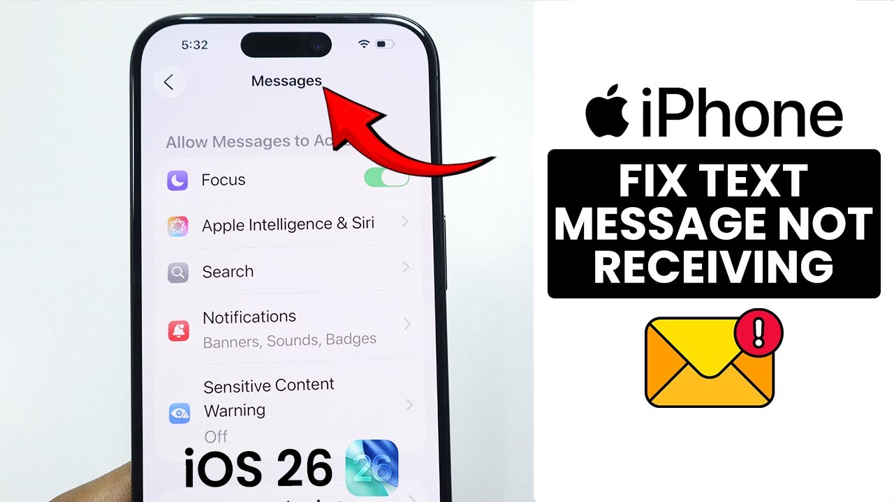 [iOS 26] How to Fix iPhone Messages Not Receiving - YouTube