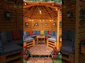Outdoor space with wooden furniture #homedecor #pallets #diy #ytshorts