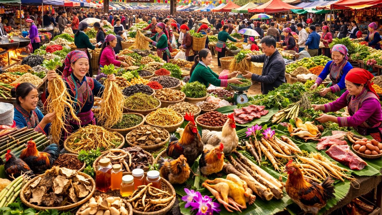 CHỢ ĐỒ RỪNG LỚN NHẤT TỈNH TÂY BẮC - ĐỒ RỪNG, DƯỢC LIỆU BÁN NGẬP LỐI | CHỢ SAN THÀNG LAI CHÂU