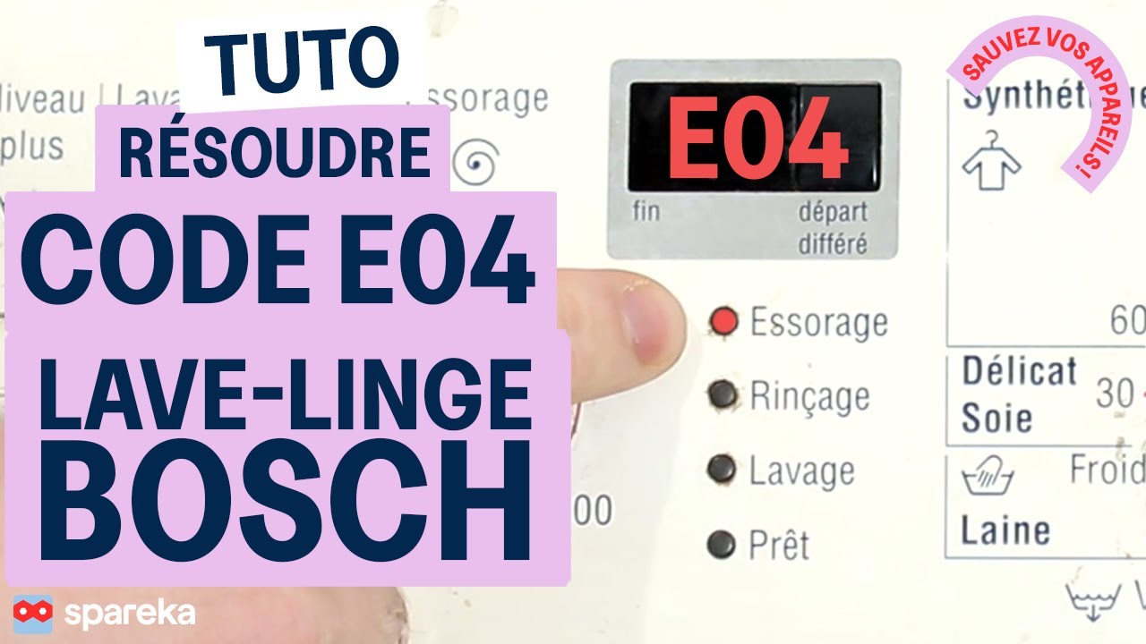 Download Comment résoudre le code erreur E04 sur un lave linge Bosch