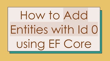 How to Add Entities with Id 0 using EF Core
