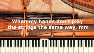 Video thumbnail of "Ed Sheeran - Thinking out loud - Piano karaoke (LOWER KEY)"