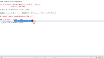 HOW TO GENERATE RANDOM NUMBERS IN JAVA DEMO