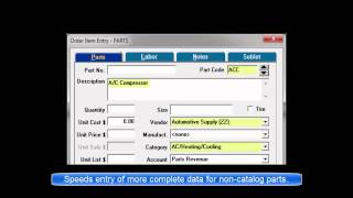 ShopKey Mgmt SE - Setup - Std. Descriptions: Part Code