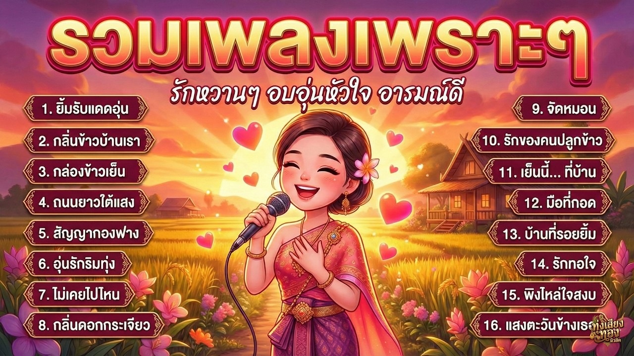 รวมเพลงเพราะๆ เพลงลูกทุ่งรัก หวาน ซึ้งๆ ฟังสบาย ฮีลใจคนมีความรัก