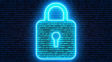 Abstract Binary Digital Padlock Computer Cyber Security Concept 4K Moving Wallpaper Background