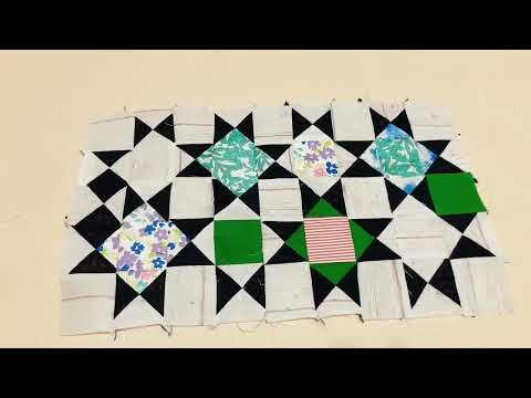 簡単パッチワーク　雪の結晶　作り方のコツ　how to make crystal of snow of patchwork
