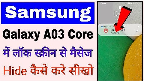 samsung galaxy A03 Core me lock screen se message hide kaise kare ।hide lock screen message Samsung
