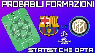 BARCELLONA vs INTER | PROBABILI FORMAZIONI E STATISTICHE OPTA!! || CHAMPIONS LEAGUE