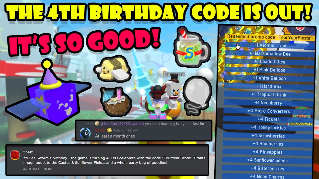 THE 4TH BIRTHDAY CODE IS OUT! 🥳 (IT'S SUPER GOOD 😱) (Bee Swarm Simulator)  