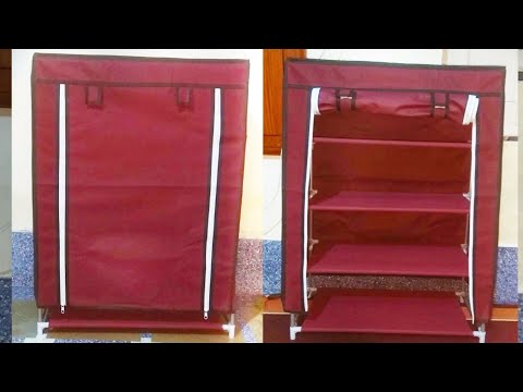 4 Shelves shoe cabinet with cover || Do it yourself unboxing and easy assemble || Shoe rack