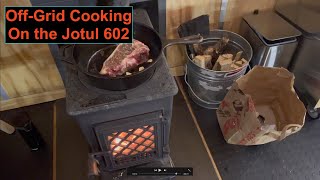 Off Grid meal on the Jotul 602 and Lodge Combo