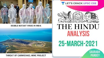 25th March 2021 | The Hindu Newspaper Analysis | Current Affairs | UPSC CSE/IAS 2021