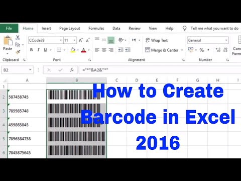 How to Create Barcode in Excel 2016