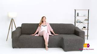 How to put Paulato L-Shaped sectional sofa slipcover on (right chase) | Mamma Mia Covers