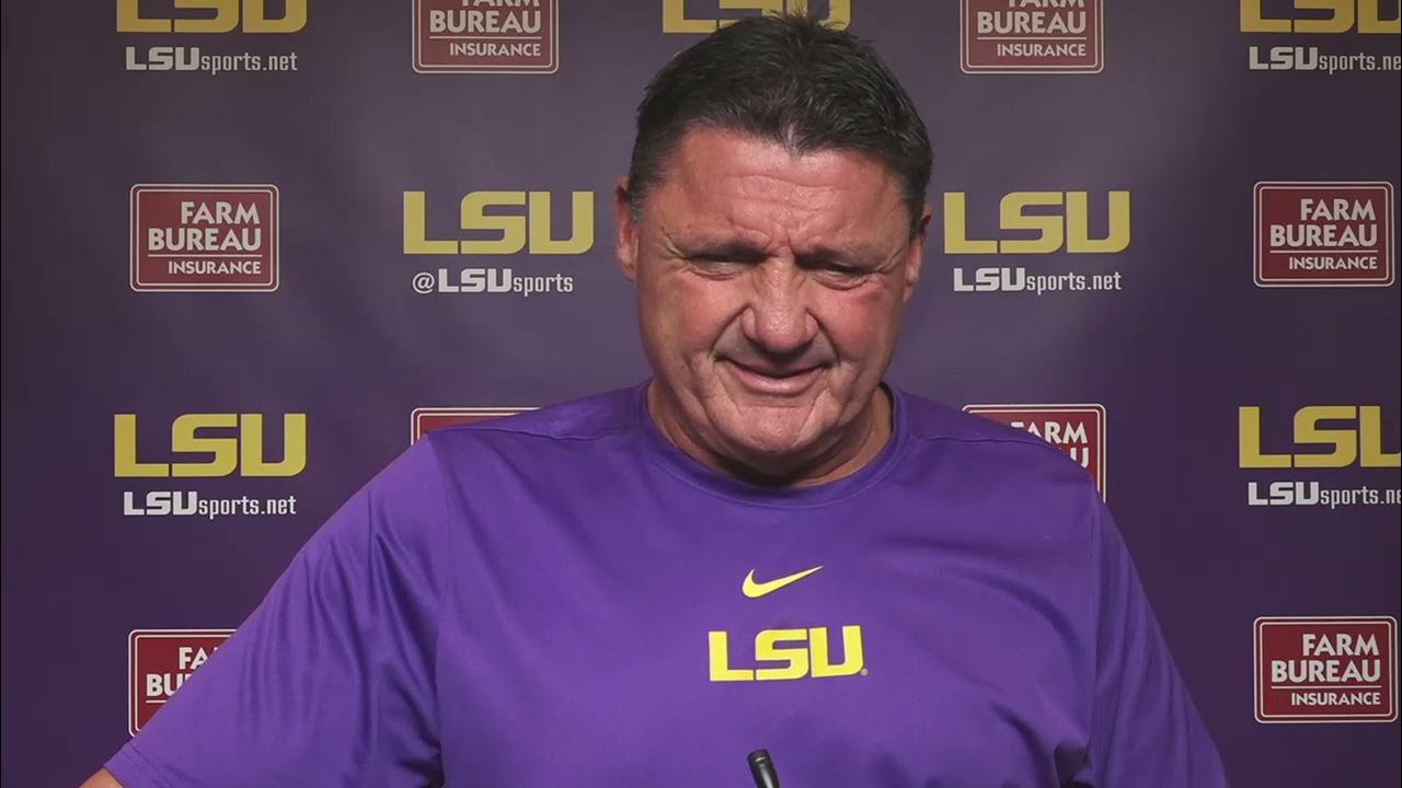 LSU coach Ed Orgeron weekly Press conference. Central Michigan week