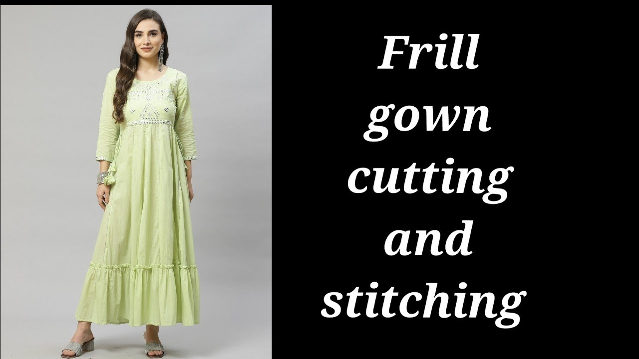 Frill frock cutting and stitching/layered frock/frill frock/double layer  frock - YouTube