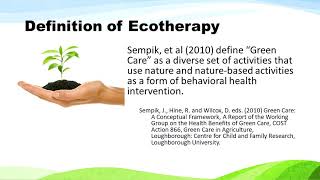 Video 1 Ecotherapy an Introduction