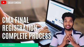 CMA Final Online Registration Step By Step Demo || CMA Final / Inter/ Foundation || Sagar Sindhu