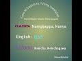 Basic Garo words to Basic English words to Basic Attong words#englishlanguage