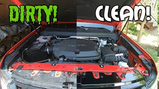 EASY way to CLEAN your ENGINE BAY Chevy COLORADO Maintenance. Replace THIS easily broken part