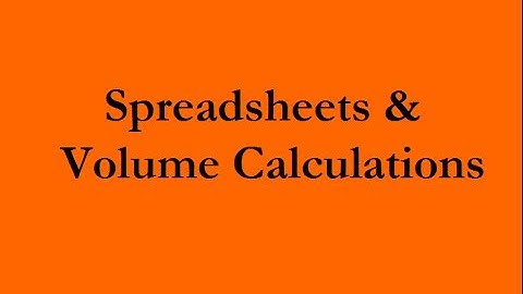 Calculate the Volume of Geometric Objects with Spreadsheets